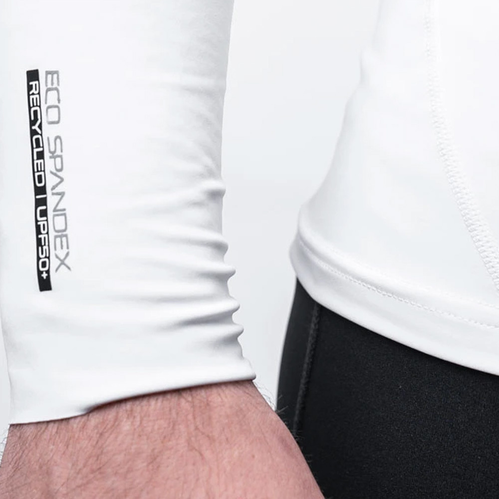 2026 Zhik Heren Eco UPF50+ Long Sleeve Spandex Rash Guard DTP-0063 - White